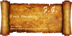 Font Gergely névjegykártya