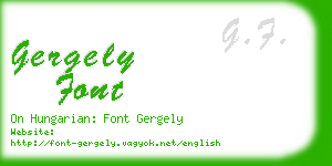 gergely font business card